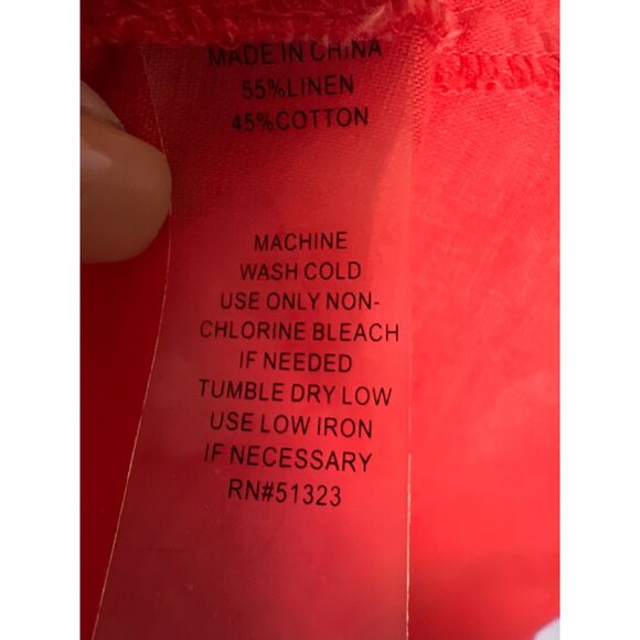 Chaus Sport Red Button-Up Shirt With 3/4 Roll Tab Sleeves & Chest Pocket size L - Picture 7 of 7